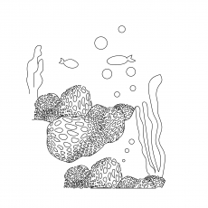 Great barrier reef coral coloring page