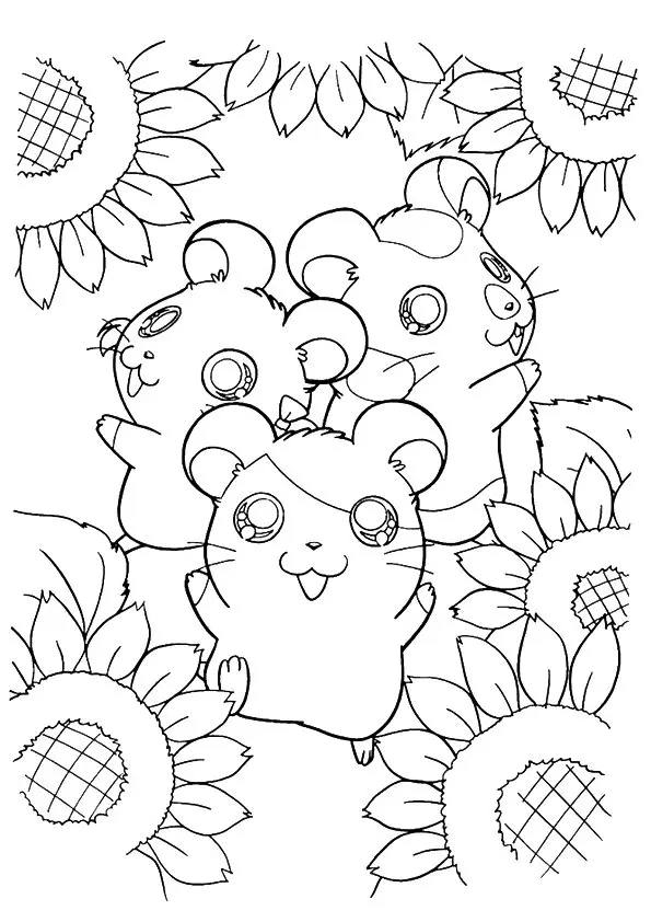 Hamtaro-Surrounded-By-Sunflower