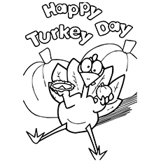 Happy Turkey Day coloring page