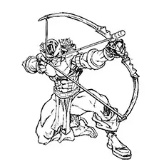 The incredible leader Hawkeye coloring page