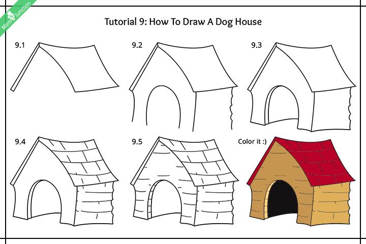 How To Draw A Dog House Pictures