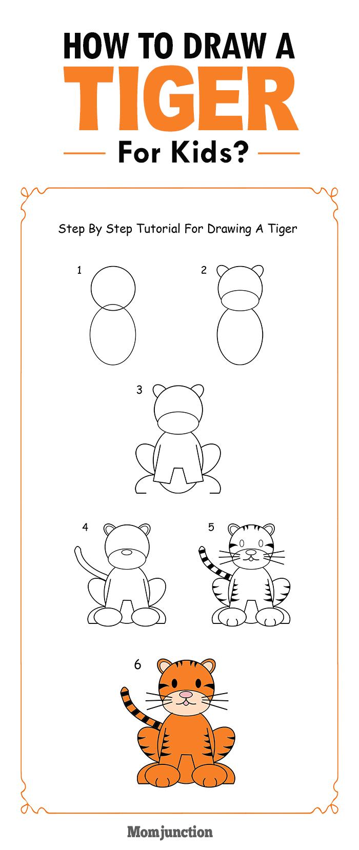 How To Draw A Tiger Step By Step For Kids?