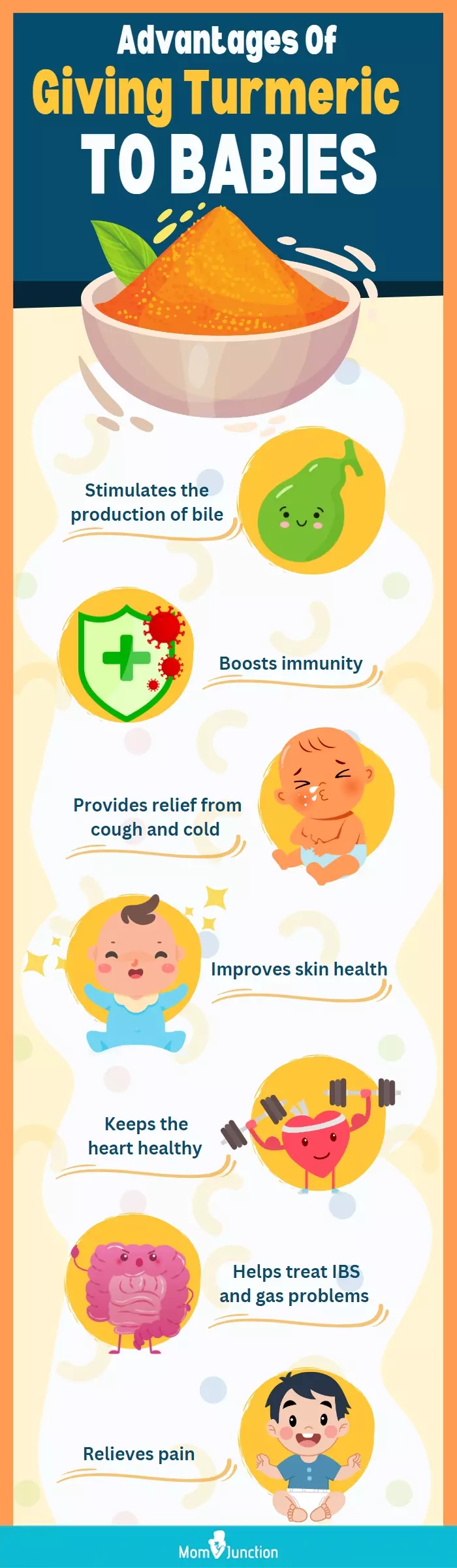 advantages of giving turmeric to babies (infographic)