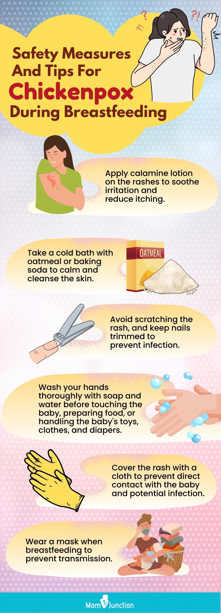 safety measures and tips for chickenpox during breastfeeding (infographic)