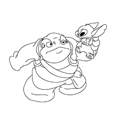 Jumbo Jookiba, Lilo, and Stitch coloring page