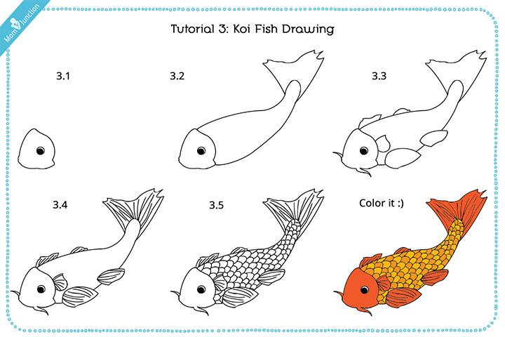 Step by step to draw a Cute Fish. Drawing tutorial a Cute Fish