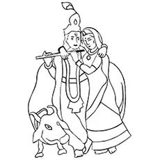 Krishna with Radha coloring page_image