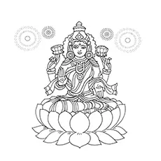 Lakshmi puja Diwali coloring page_image