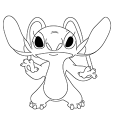 Lilo and Stitch coloring pages - Lilo and Stitch reading a book