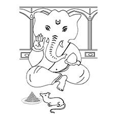 Lover of sweets, Lord Ganesha coloring page