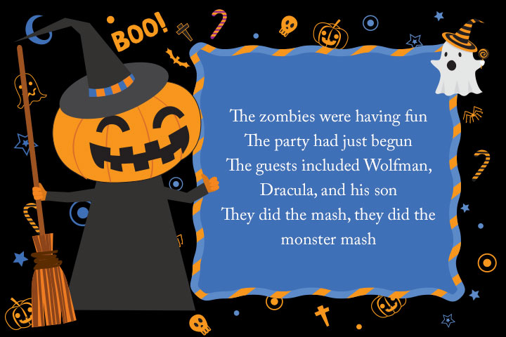 The monster mash Halloween poem for kids