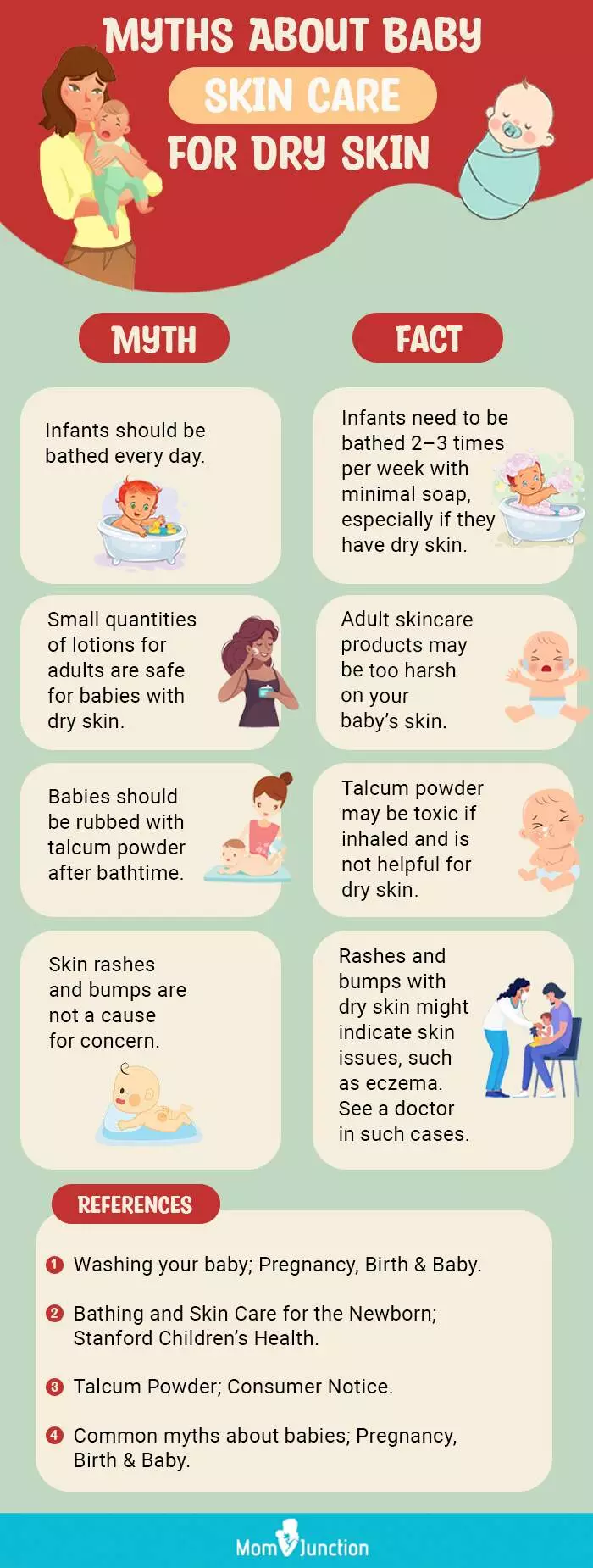 myths about baby skin care for dry skin (infographic)