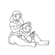 Nani Pelekai, Lilo, and Stitch coloring page