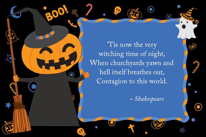 Witching time of night Halloween poem for kids