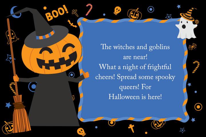 Spread some spooky queers Halloween poem for kids