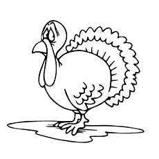 Sad turkey coloring page