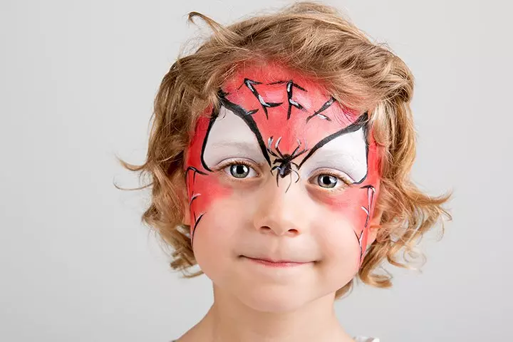 Spider Halloween face paint for kids