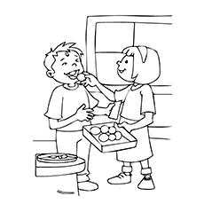 Sweet distribution Diwali coloring page