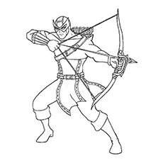The proficient archer, Hawkeye coloring page