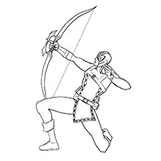 The strong Spiderman, Hawkeye coloring page