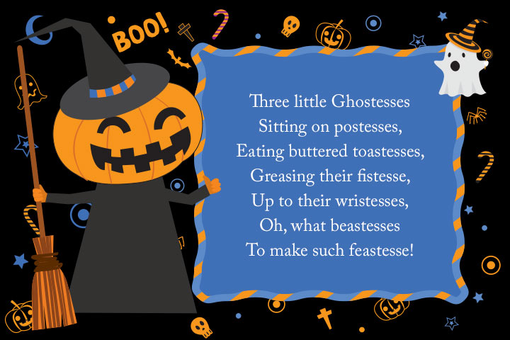 Three little Ghostesses Halloween poem for kids