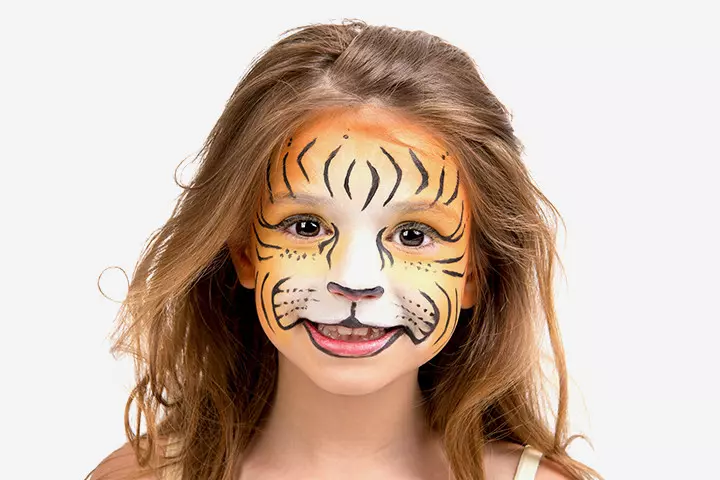 Tiger Halloween face paint for kids