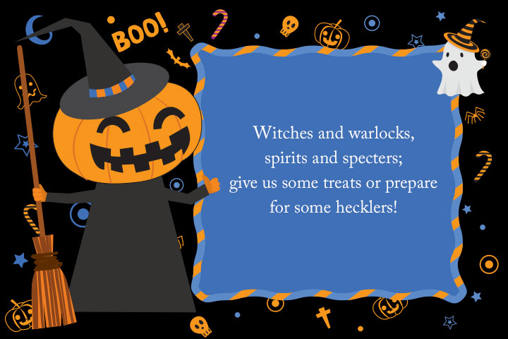 Prepare for some hecklers Halloween poem for kids