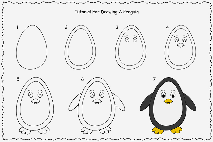 How To Draw A Penguin Step By Step Easy Tutorial For Kids Follow along with us and learn how to draw a cute christmas penguin! how to draw a penguin step by step