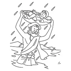 Vasudev and Krishna coloring page_image