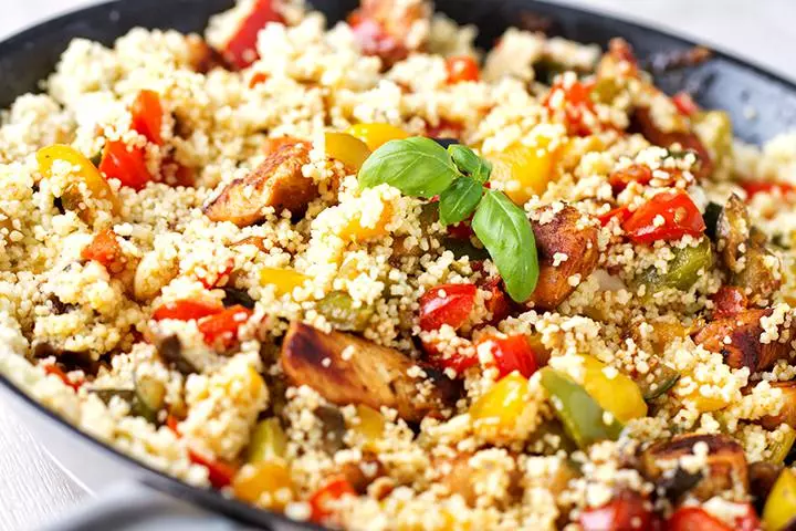 Warm chicken bulgar wheat salad, calories while breastfeeding