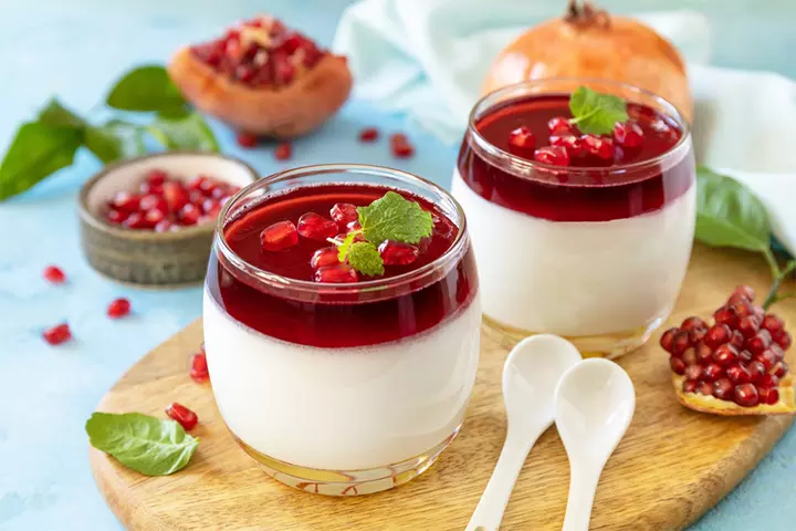 You can place pomegrante seeds as toppings in your yogurt