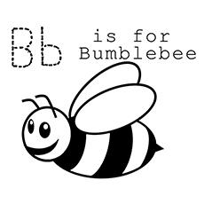 B for Bumblebee coloring page