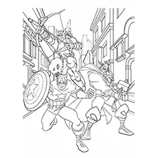 Captain America in Avengers amazing coloring page_image