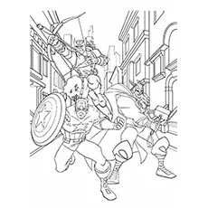 Captain America In Avengers Amazing Coloring Page_image