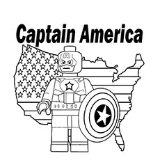 Lego Movie Captain America coloring Page