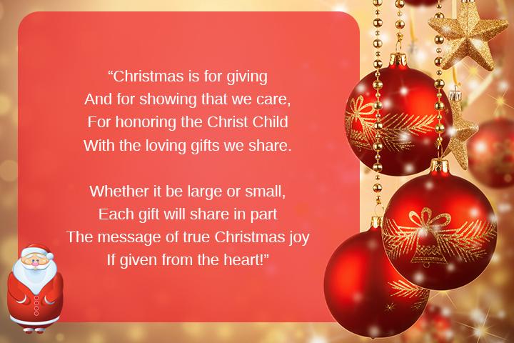 Christmas Giving poem for kids