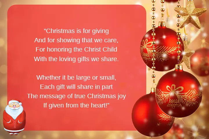 Christmas Giving poem for kids