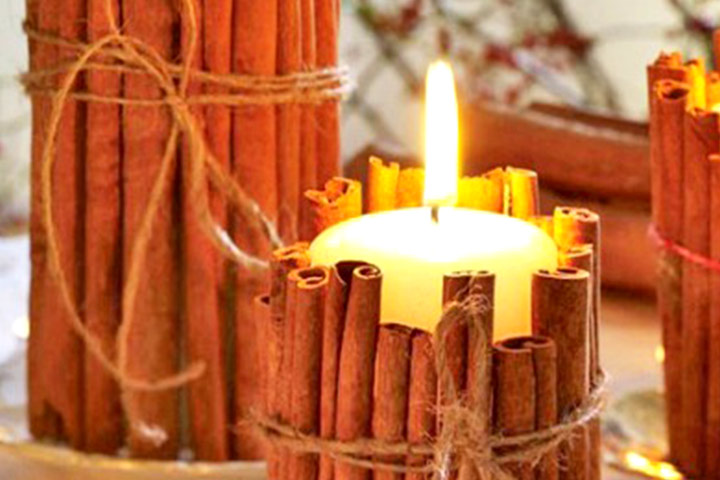 Cinnamon candles diwali card for kids