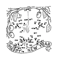 Connect The Dots New Year Coloring Page_image