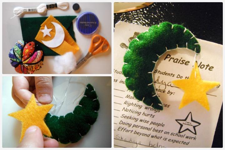 Crescent Moon Magnet, Ramadan craft for kids