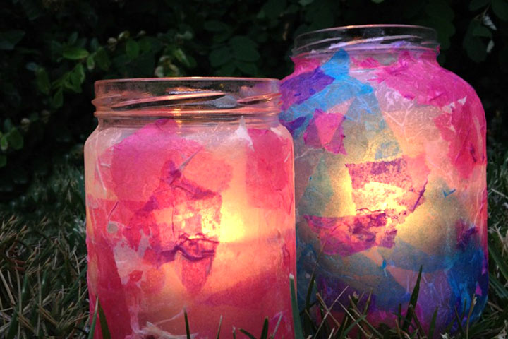 Decoupage Jar, Ramadan craft for kids