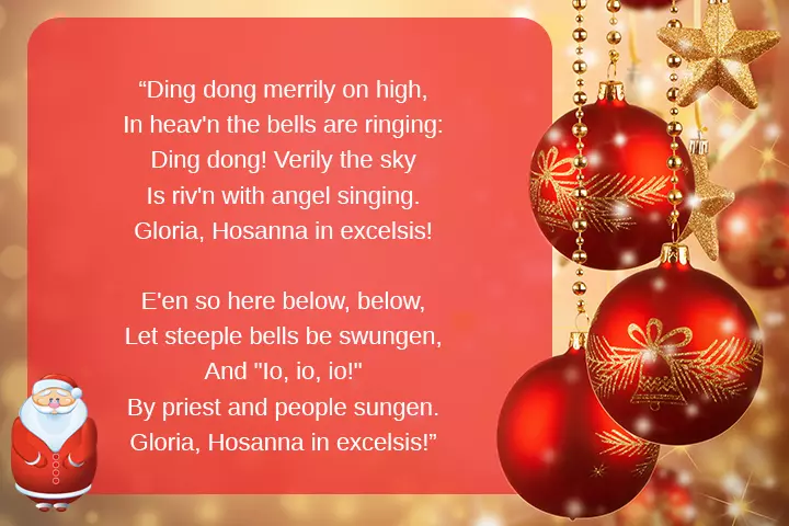 Ding Dong Merrily On High Christmas song for kids