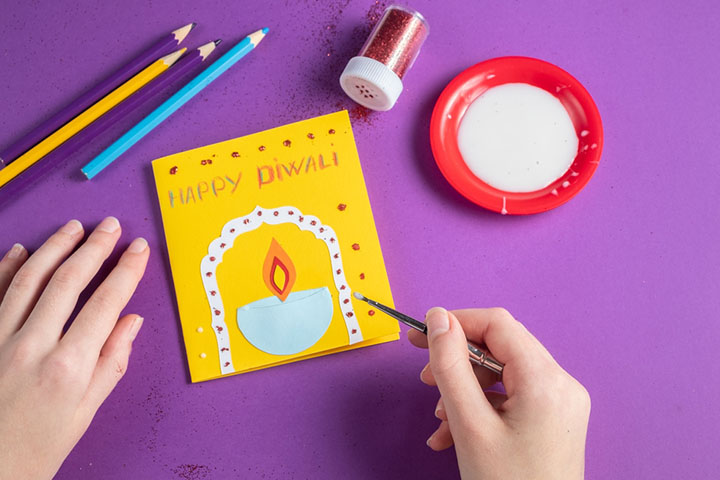 Simple handmade Diwali card 
