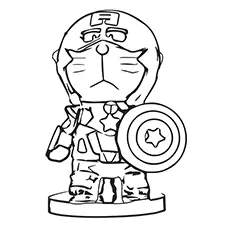 Doraemon as Captain America amazing coloring page_image