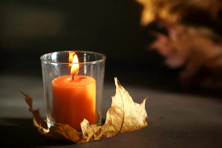 Fall candle holder, Thanksgiving crafts for kids