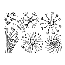 Fireworks new year coloring page