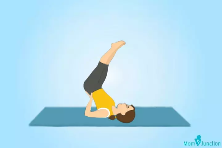 Half shoulder stand yoga pose for kids