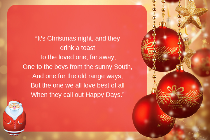 Happy Days Christmas poem for kids