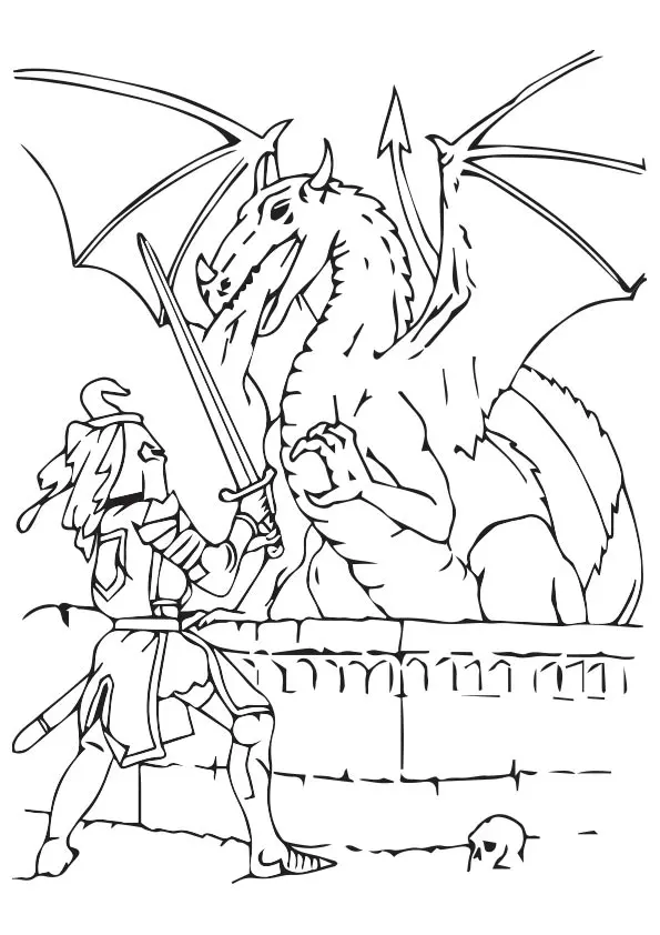 Knight-Fighting-With-A-Dragon