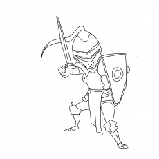 Knight In Shining Armor coloring page for kids